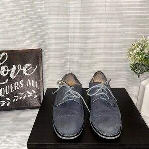 Cole Haan Gramercy Suede Oxfords Cap Toe Blue Lace-Up Size 5.5B Women’s